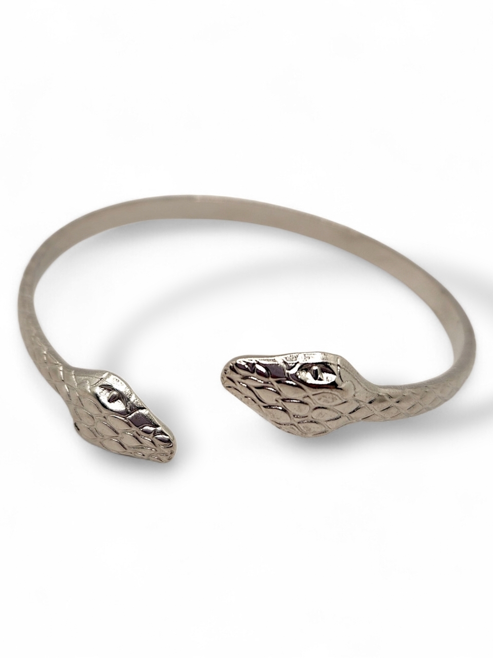 Silver Snake Head Reptile Bracelet